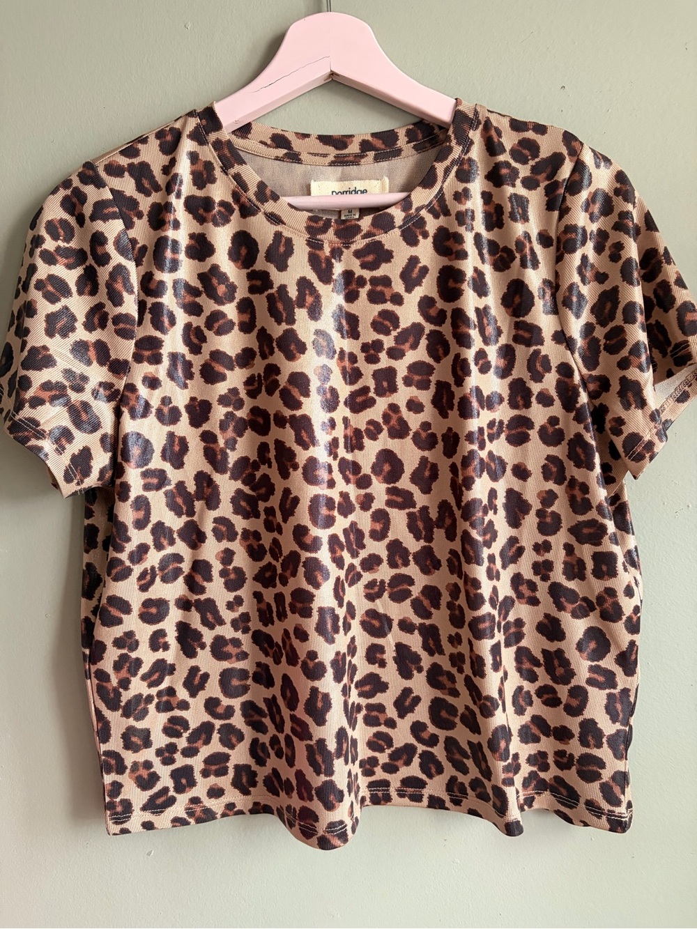 Antropologie Leopard Print Short Sleeve Top - Brown